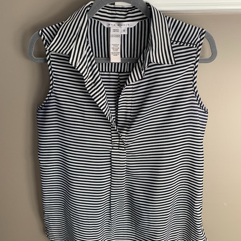 Max Studio Striped Sleeveless Top Size M